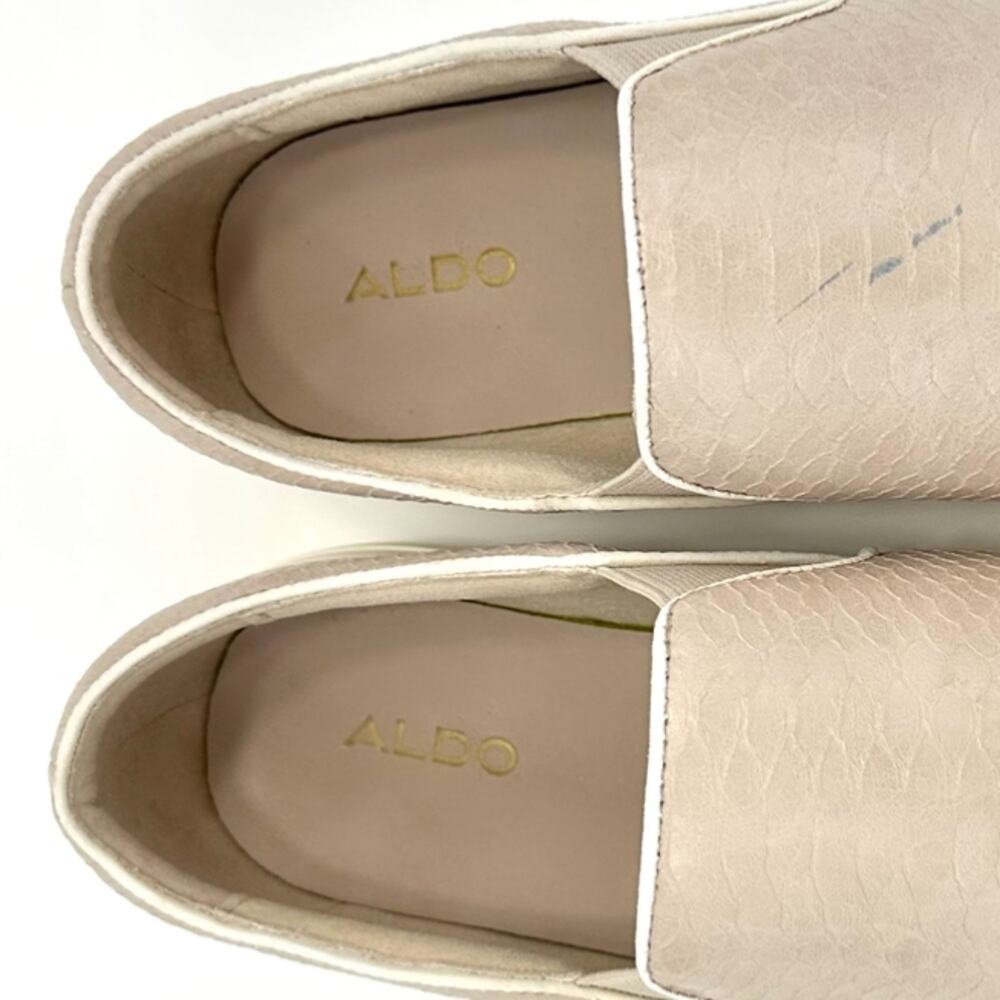 Aldo Jille Slip-On Sneaker Size 9 Mauve Pink Faux Leather Low Platform Embossed - Picture 6 of 14
